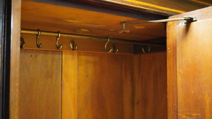 Edwardian Inlaid Mahogany Double Wardrobe