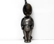 WW1 Silver Wooden 'Fumsup - Touch Wud' Lucky Charm Antique c1914