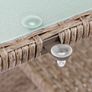 Polyrattan Garden Table with Shelf, Safety Glass Top Image 4