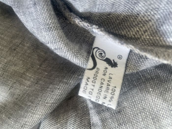 Italian Designer Linen Top with Button Back