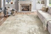 Modern Abstract Area Rug Living Room Extra Large 200x300cm Non-Slip Beige Carpet Lightweight Short Pile Washable Floor Mat for Bedroom Dining Room Nursery Lounge Home Office Decor