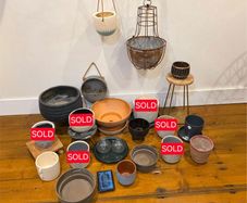 Large Bundle of 22 Plant Pots, Planters, Stands, Trays & Hanging Planters