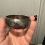 Vintage Silver Etched flower Bangle Bracelet Image 4