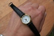 Ladies Black Leather  Citron Casual Quartz Analog Watch