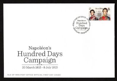 2015 Isle of Man Bicentenary of the Battle of Waterloo Commemorative Stamp First Day Cover (FDC)
