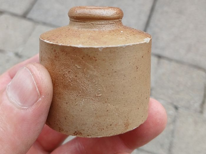 Vintage stoneware ink bottle