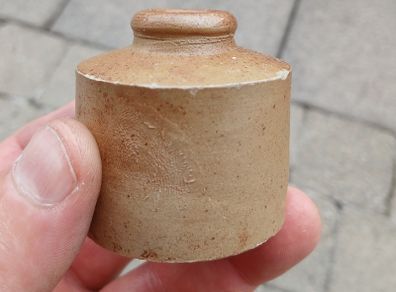 Vintage stoneware ink bottle
