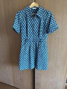 Sandro knee length blue print dress size 38