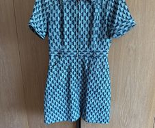 Sandro knee length blue print dress size 38