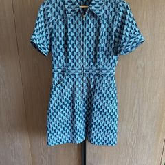 Sandro knee length blue print dress size 38