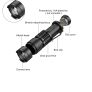 Portable Q5 +COB Mini Work Black 4000LM LED Flashlight Zoom Torch Waterproof Penlight Lighting lantern Camping Lamp Image 2