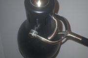 Tall Vintage Angle Pause Enamel and Chrome Lamp > 40 inches.