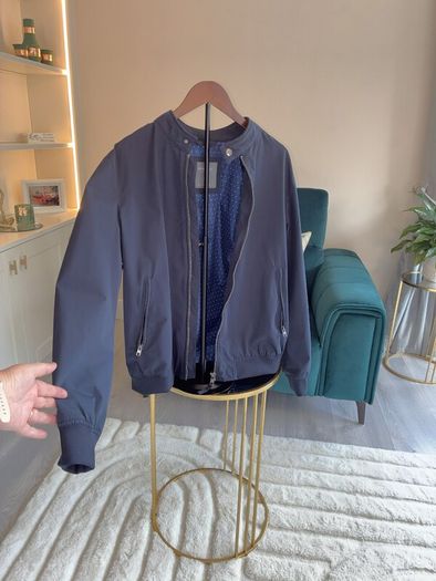 Mens navy smart-casual bomber jacket by Springfield