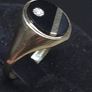 Vintage 9ct Gold Onyx & Diamond Signet Ring Size 59 Image 3