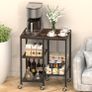 Kitchen Microwave Cart,Microwave Stand with Wheels,Coffee Bar Table Station,4-Tier Rolling Baker's Rack,Small Appliance Storage Shelf,Utility Side Table for Kitchen,Living Room (Rustic Brown) Image 5
