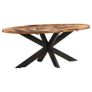 Dining Table Oval 200x100x75cm Acacia Wood with Sheesham Finish Image 9