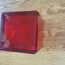Red Glass 5" Cube Vase for Sale Image 3