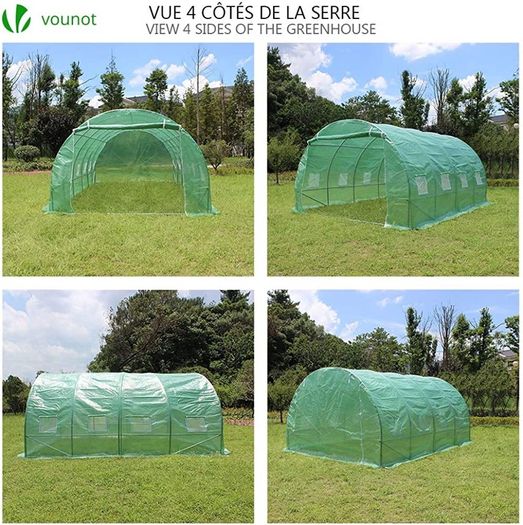 Polytunnel Greenhouse 4x3x2m 12m SquaredPoly Tunnels Gardening Walk In Pollytunnel Tent with Steel Frame (FREE POSTAGE)