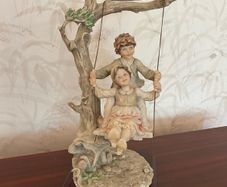 Vintage B. Merli Florence Figurine Children on Swing Sculpture (1983)
