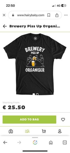 Brand new Hairy Baby Brewery Piss Up Organiser T-shirt Size L