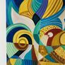 Rare N. S. Tayag Signed Painting on Canvas - Philippine Modernist / Cubist Style Image 2