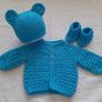 Handmade baby cardy set newborn size Image 5