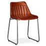 Dining Chairs 6 pcs Brown Real Leather Image 3