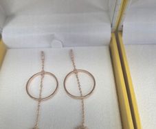 New Stunning Tipperary Crystal Soleil Hoop & Drop Chain Gold Earrings