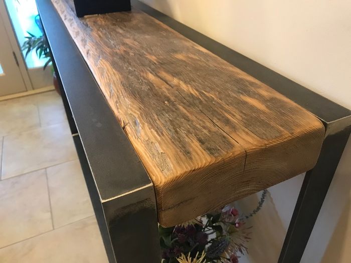 Handcrafted Console Table from reclaimed Timber and Steel