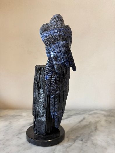 Large Hand-Carved Blue Sodalite Macaw