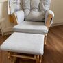 Babylo Brompton Glider & Footstool Grey suedette/Natural wood Image 2