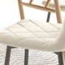 Set of 4 Padded Dining Chairs with High Back, Steel Legs and Velvet-Effect Fabric, Cream Image 5