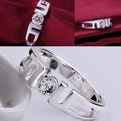 Women's Ladies party style jewellery silver Crystal Butterfly Rings