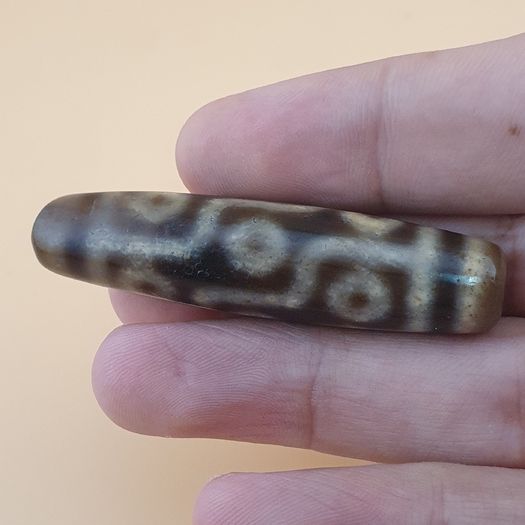 Vintage 9 Eyes Himalayan Tibetan Agate Dzi Bead Amulet