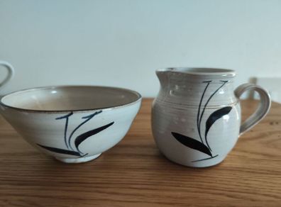 pottery jug porcelane bowl