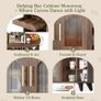 Kitchen Storage Cupboard with Mug Holder Display, Kitchen Sideboard with Drawers & Double Doors, Pantry Cabinet Unit Perfect for Coffee Station, Living Room Buffet & Home Drinks Bar  Brown Image 4