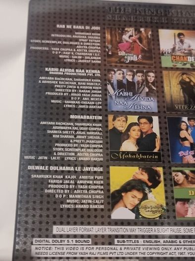 The King Khan Shahrukh Khan Collection Of His 8 Best Films Steelbox DVDs Boxset