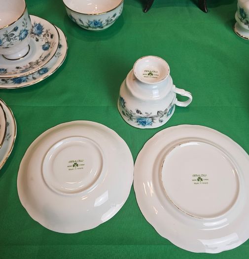 Vintage Arklow Bone China Blue Roses Tea Set | Fine Irish Porcelain with Gold Trim