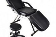 Fully upholstered, luxury massage bed with stool