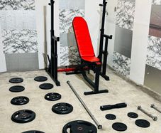 106kg Barbell Set Dumbbells Adjustable Rack Bench