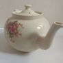 Beautiful Cream-Earthenware Clay Teapot with A Pink Floral Motif - Pattern Number 5412, No Backstamp, Most Likely Carrig Ware Image 5