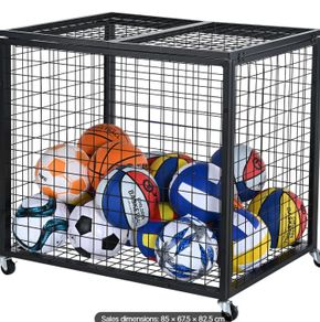Rolling Sports Ball Storage Cart 85 x 67.5 x 82.5 cm