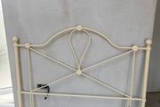 Double bed cream wrought iron headboard