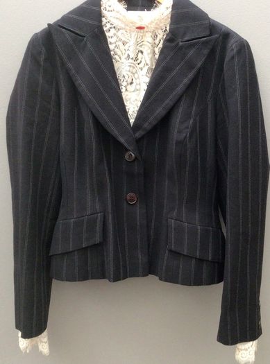 Vintage John Rocha Couture Designer Skirt Suit Dark Brown Size 10