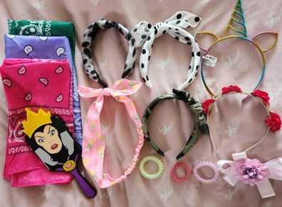 Claires hairband bundle - with bandanas and Disney evil queen mirror