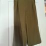 Green Wide Leg Cropped Trousers Image 3