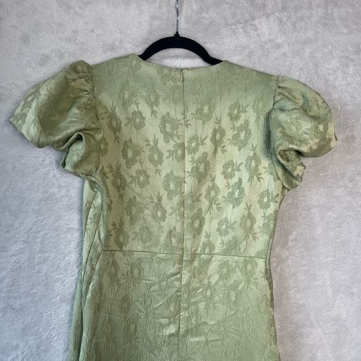 Sister Jane Sage Green Floral Jacquard Midi Dress Sz XS