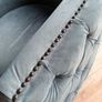 Teal Velvet Swivel Armchair Image 3