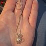 18k White Gold Plated Heart-cage Pearl Pendant Snake Chain Image 6