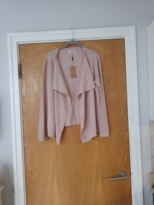 Gallery  Blush Waterfall  Front  Cardigan.   S. 14  B.N.W.T.